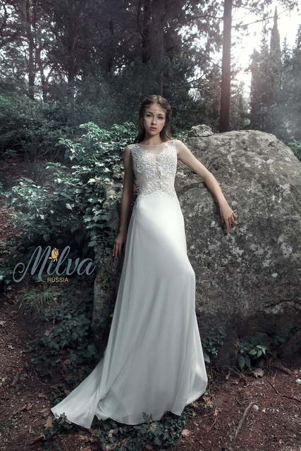 Свадебное платье Критта. Силуэт Прямое. Цвет Белый / Молочный. Вид 5