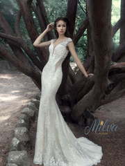 Свадебное платье Альбена. Силуэт Прямое. Цвет Белый / Молочный. Вид 1