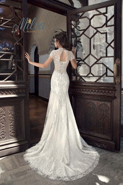 Свадебное платье Ланта. Силуэт Рыбка, Прямое. Цвет Белый / Молочный. Вид 2