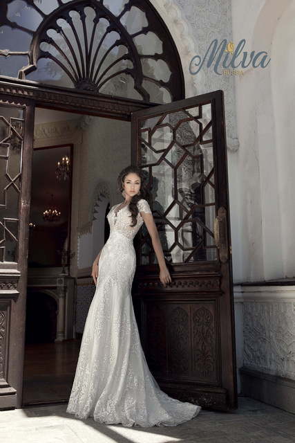 Свадебное платье Ланта. Силуэт Рыбка, Прямое. Цвет Белый / Молочный. Вид 3