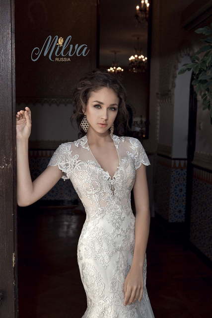 Свадебное платье Ланта. Силуэт Рыбка, Прямое. Цвет Белый / Молочный. Вид 5