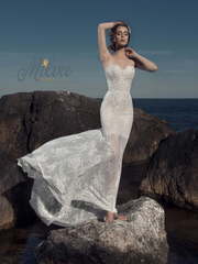 Свадебное платье Палау. Силуэт Прямое. Цвет Белый / Молочный, Айвори / Капучино. Вид 1