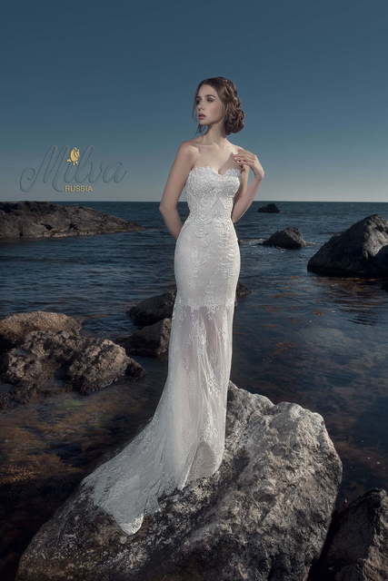 Свадебное платье Палау. Силуэт Прямое. Цвет Айвори / Капучино, Белый / Молочный. Вид 2