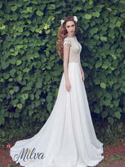 Свадебное платье Мейган. Силуэт Прямое. Цвет Белый / Молочный, Айвори / Капучино, Персик / Оранжевый. Вид 1