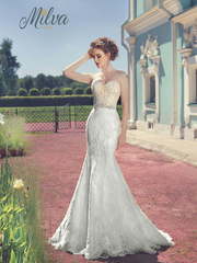 Свадебное платье Жасмин. Силуэт Рыбка. Цвет Белый / Молочный, Айвори / Капучино. Вид 1