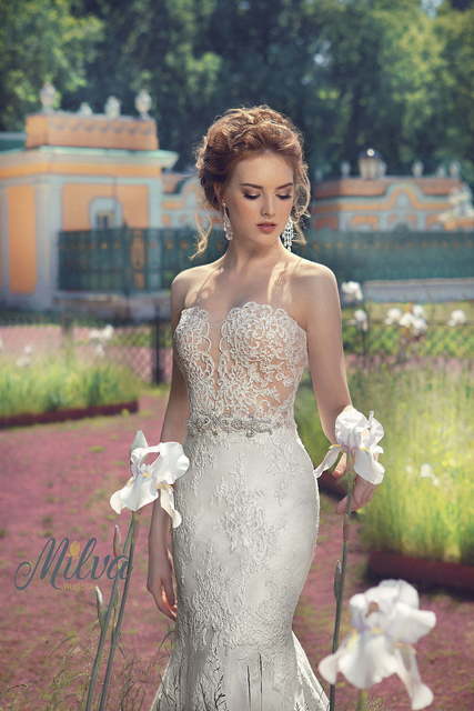 Свадебное платье Жасмин. Силуэт Рыбка. Цвет Айвори / Капучино, Белый / Молочный. Вид 3