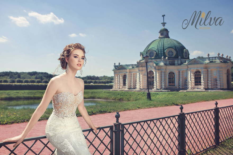 Свадебное платье Жасмин. Силуэт Рыбка. Цвет Айвори / Капучино, Белый / Молочный. Вид 4