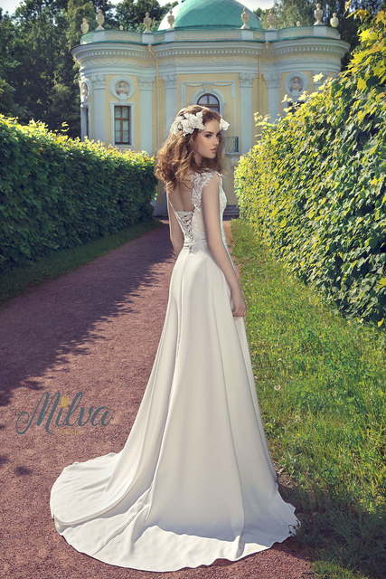 Свадебное платье Мальта. Силуэт Прямое. Цвет Белый / Молочный. Вид 2