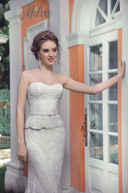 Свадебное платье Ланви. Силуэт Рыбка. Цвет Белый / Молочный. Вид 3