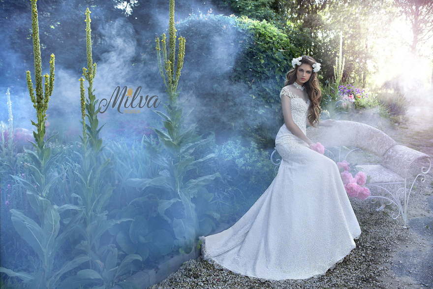 Свадебное платье Росария. Силуэт Рыбка, Прямое. Цвет Белый / Молочный. Вид 7