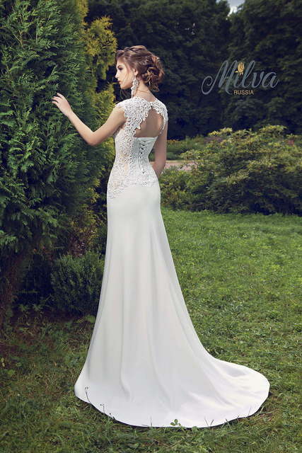 Свадебное платье Алегранса. Силуэт Прямое. Цвет Айвори / Капучино, Белый / Молочный. Вид 2