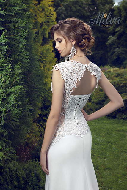 Свадебное платье Алегранса. Силуэт Прямое. Цвет Айвори / Капучино, Белый / Молочный. Вид 3