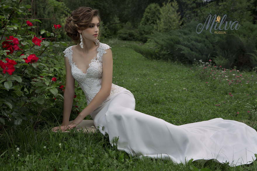 Свадебное платье Алегранса. Силуэт Прямое. Цвет Айвори / Капучино, Белый / Молочный. Вид 4