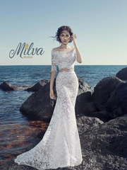 Свадебное платье Малибу. Силуэт Прямое, Рыбка. Цвет Белый / Молочный. Вид 1