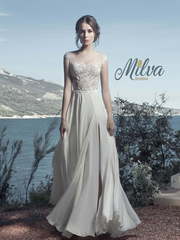 Свадебное платье Сейшела. Силуэт Прямое. Цвет Белый / Молочный, Айвори / Капучино. Вид 1