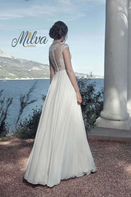 Свадебное платье Сейшела. Силуэт Прямое. Цвет Айвори / Капучино, Белый / Молочный. Вид 2