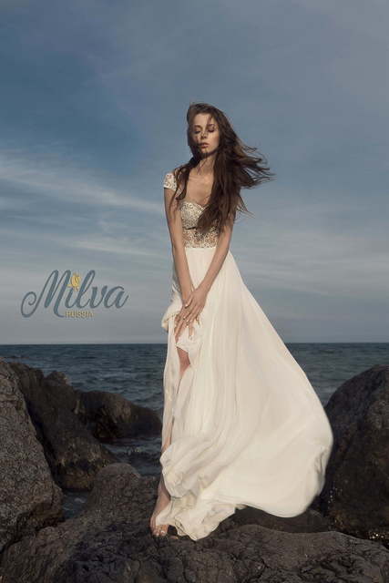 Свадебное платье Сейшела. Силуэт Прямое. Цвет Айвори / Капучино, Белый / Молочный. Вид 7