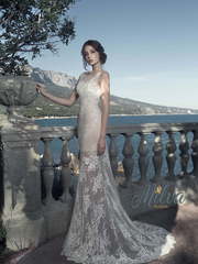 Свадебное платье Канара. Силуэт Прямое. Цвет Белый / Молочный, Айвори / Капучино, оттенки Розового. Вид 1