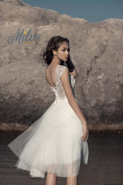 Свадебное платье Бруна. Силуэт Прямое. Цвет Белый / Молочный. Вид 2