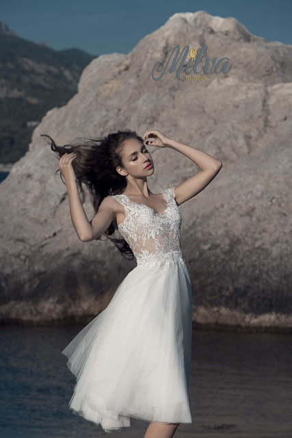 Свадебное платье Бруна. Силуэт Прямое. Цвет Белый / Молочный. Вид 5