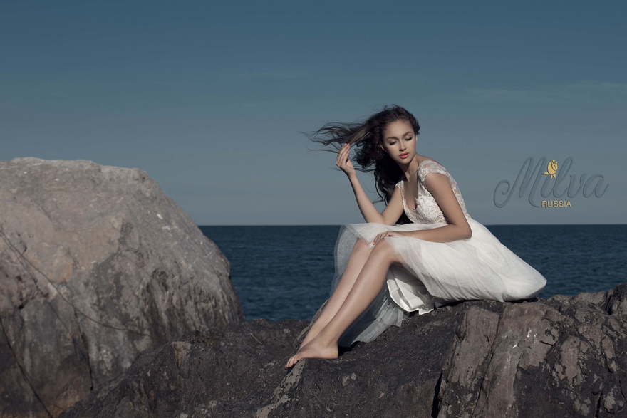 Свадебное платье Бруна. Силуэт Прямое. Цвет Белый / Молочный. Вид 6