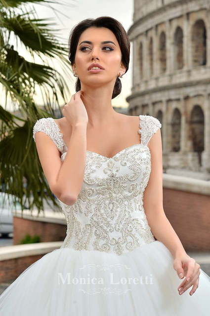 Свадебное платье Bellissa. Силуэт Пышное. Цвет Белый / Молочный, Пепельный / Металлик. Вид 2