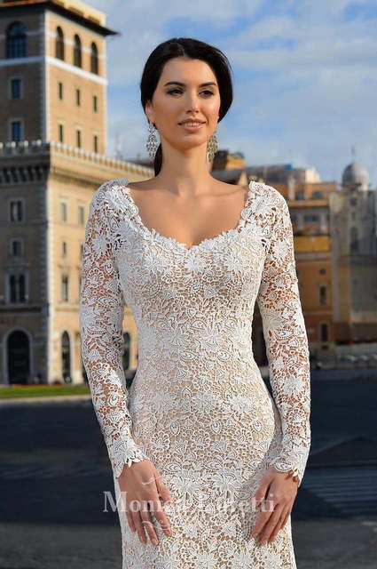 Свадебное платье Ernesta. Силуэт Прямое. Цвет Айвори / Капучино, Белый / Молочный. Вид 2