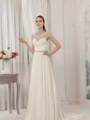 Свадебное платье Evelyn. Силуэт Прямое. Цвет Белый / Молочный. Вид 1