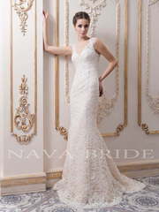 Свадебное платье Virginia. Силуэт Рыбка. Цвет Айвори / Капучино, Персик / Оранжевый. Вид 1