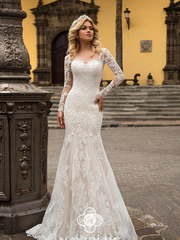 Свадебное платье Leonie 2. Силуэт Рыбка. Цвет Белый / Молочный, Айвори / Капучино. Вид 2