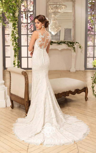 Свадебное платье Klementina. Силуэт Рыбка. Цвет Белый / Молочный. Вид 2