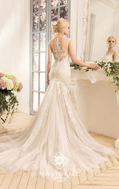 Свадебное платье Klarity. Силуэт Рыбка. Цвет Айвори / Капучино. Вид 2