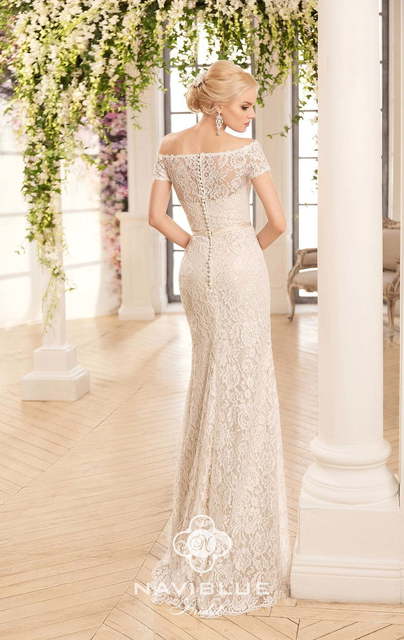 Свадебное платье Kimberly. Силуэт Прямое. Цвет Айвори / Капучино. Вид 2