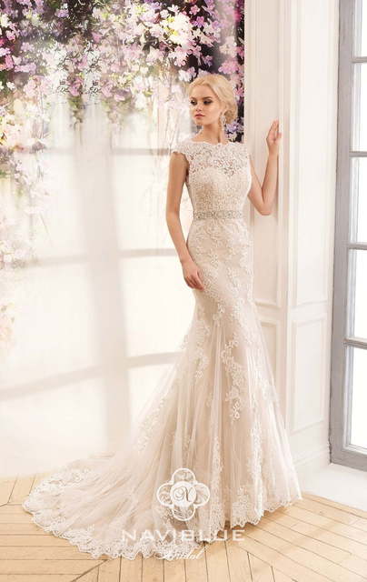 Свадебное платье Kiara. Силуэт Рыбка. Цвет Айвори / Капучино, оттенки Розового. Вид 3