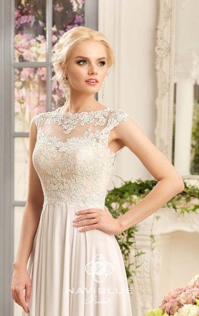 Свадебное платье Keisy. Силуэт Прямое. Цвет Айвори / Капучино. Вид 2