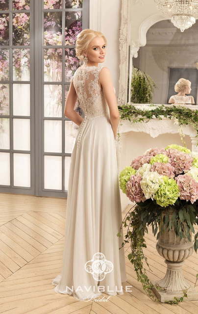 Свадебное платье Keisy. Силуэт Прямое. Цвет Айвори / Капучино. Вид 3