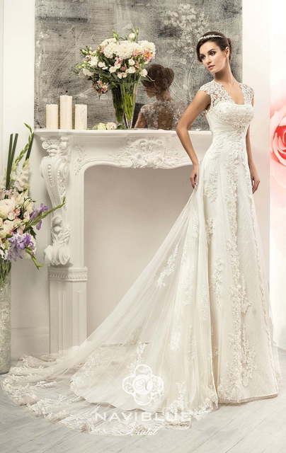 Свадебное платье Debora. Силуэт Рыбка, Прямое. Цвет Белый / Молочный. Вид 3