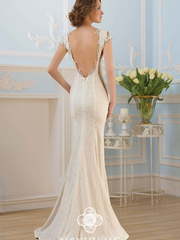 Свадебное платье 14005. Силуэт Рыбка. Цвет Белый / Молочный, Айвори / Капучино. Вид 1