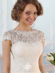 Свадебное платье 14005. Силуэт Рыбка. Цвет Белый / Молочный, Айвори / Капучино. Вид 2