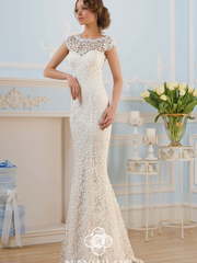 Свадебное платье 14006. Силуэт Рыбка. Цвет Белый / Молочный, Айвори / Капучино. Вид 1