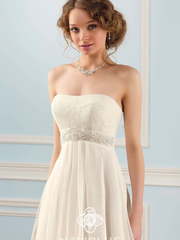 Свадебное платье 14004. Силуэт Прямое, Греческий. Цвет Белый / Молочный, Айвори / Капучино. Вид 1