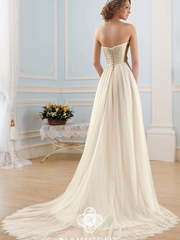 Свадебное платье 14004. Силуэт Прямое, Греческий. Цвет Белый / Молочный, Айвори / Капучино. Вид 2