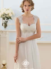 Свадебное платье 13486. Силуэт Прямое, Греческий. Цвет Белый / Молочный. Вид 1