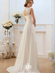 Свадебное платье 13486. Силуэт Прямое, Греческий. Цвет Белый / Молочный. Вид 2