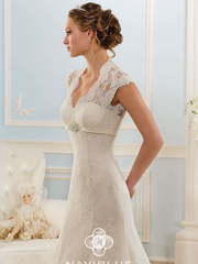 Свадебное платье 13484. Силуэт Прямое, Рыбка. Цвет Белый / Молочный, Айвори / Капучино. Вид 1