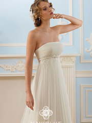 Свадебное платье 13105. Силуэт Прямое, Греческий. Цвет Белый / Молочный, Айвори / Капучино. Вид 1