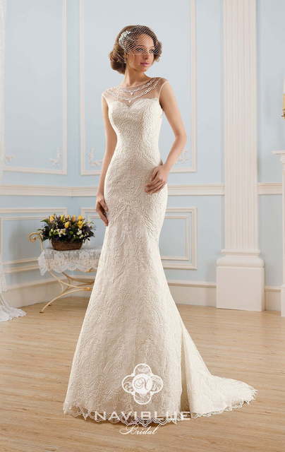 Свадебное платье 13039. Силуэт Рыбка. Цвет Айвори / Капучино, Белый / Молочный. Вид 3