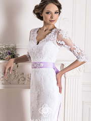 Свадебное платье 13037. Силуэт Рыбка. Цвет Белый / Молочный. Вид 1