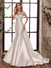 Свадебное платье Basilia. Силуэт Рыбка. Цвет Белый / Молочный. Вид 1