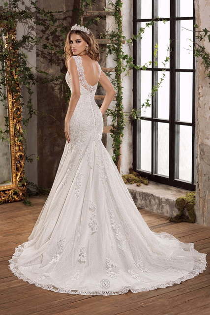 Свадебное платье Bianca. Силуэт Рыбка. Цвет Белый / Молочный. Вид 2